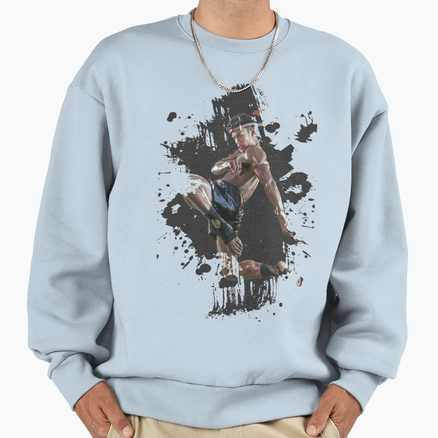 Muay Thai Knee Buakaw Paint Sweatshirt - Graphic Print for Adults - T-Shirt, Sweatshirt, Hoodie