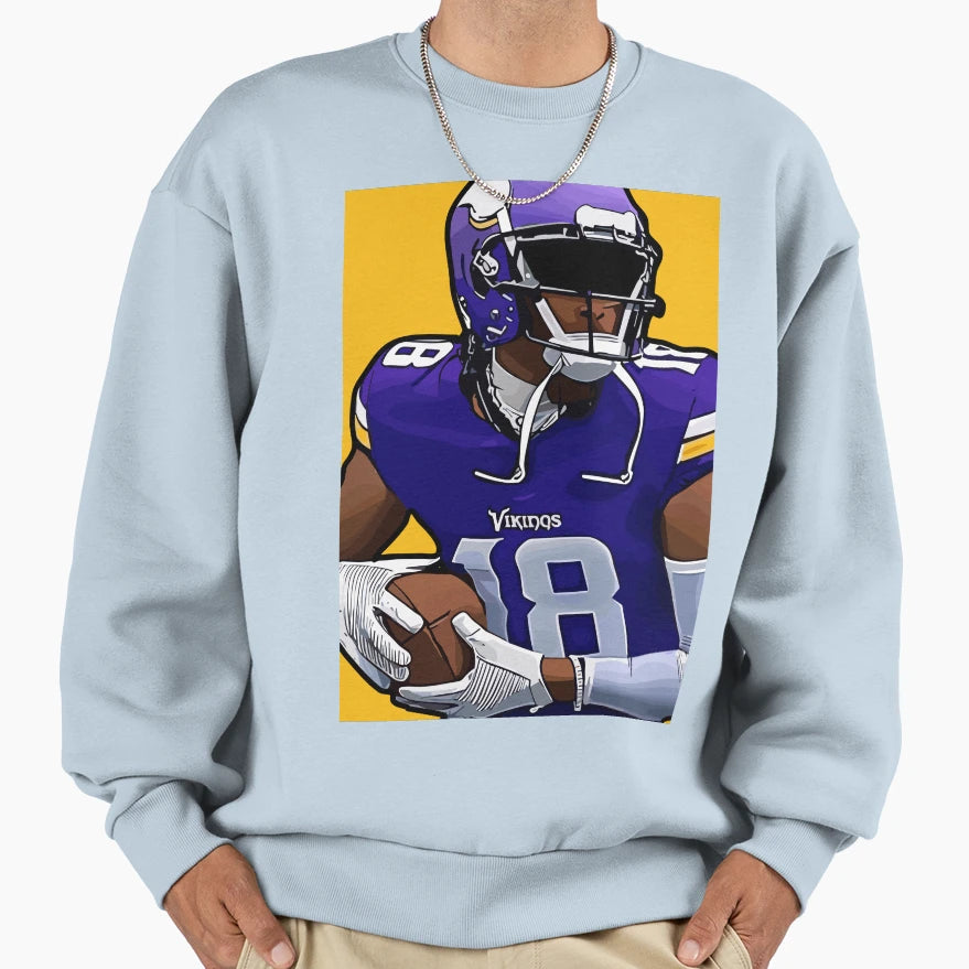 Justin Jet Jefferson Sweatshirt - Fun Novelty Design for Adults - T-Shirt, Sweatshirt, Hoodie