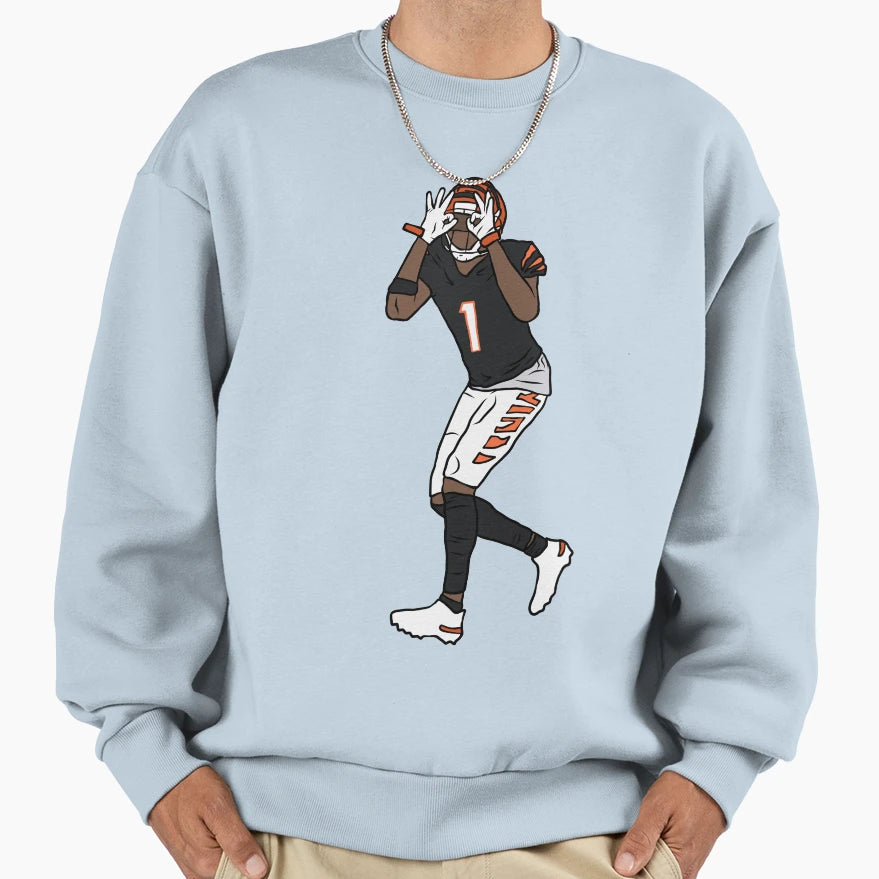 Jamarr Chase Celebration 2 Sweatshirt - Custom Art Print for Adults - T-Shirt, Sweatshirt, Hoodie