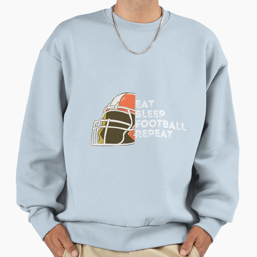 Eat Sleep Football Repeat Football Nerds T-Shirt - Unique Graphic Unisex - T-Shirt, Sweatshirt, Hoodie