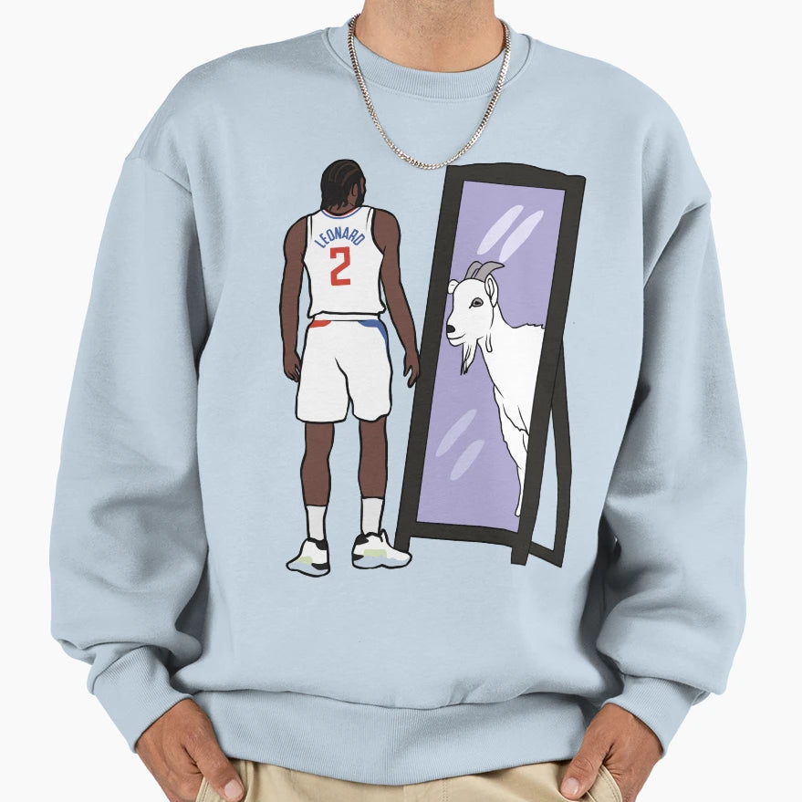 Kawhi Leonard Mirror Goat Sweatshirt - Trendy Graphic Unisex - T-Shirt, Sweatshirt, Hoodie