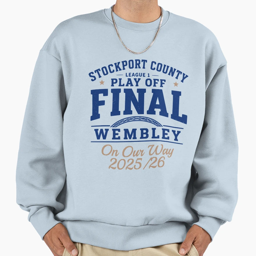 Stockport County League 1 Play Sweatshirt - Minimalist Print for Adults - T-Shirt, Sweatshirt, Hoodie