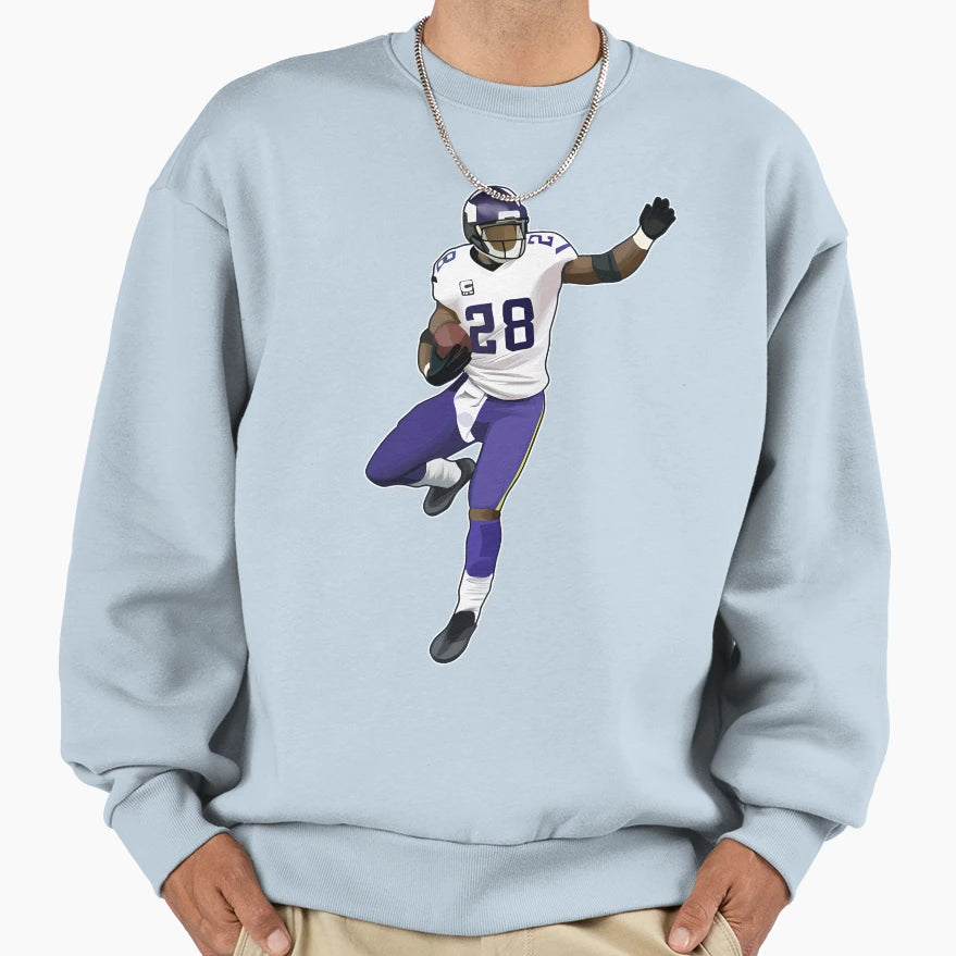 Adrian Peterson Jump Sweatshirt - Aesthetic Graphic for Adults - T-Shirt, Sweatshirt, Hoodie