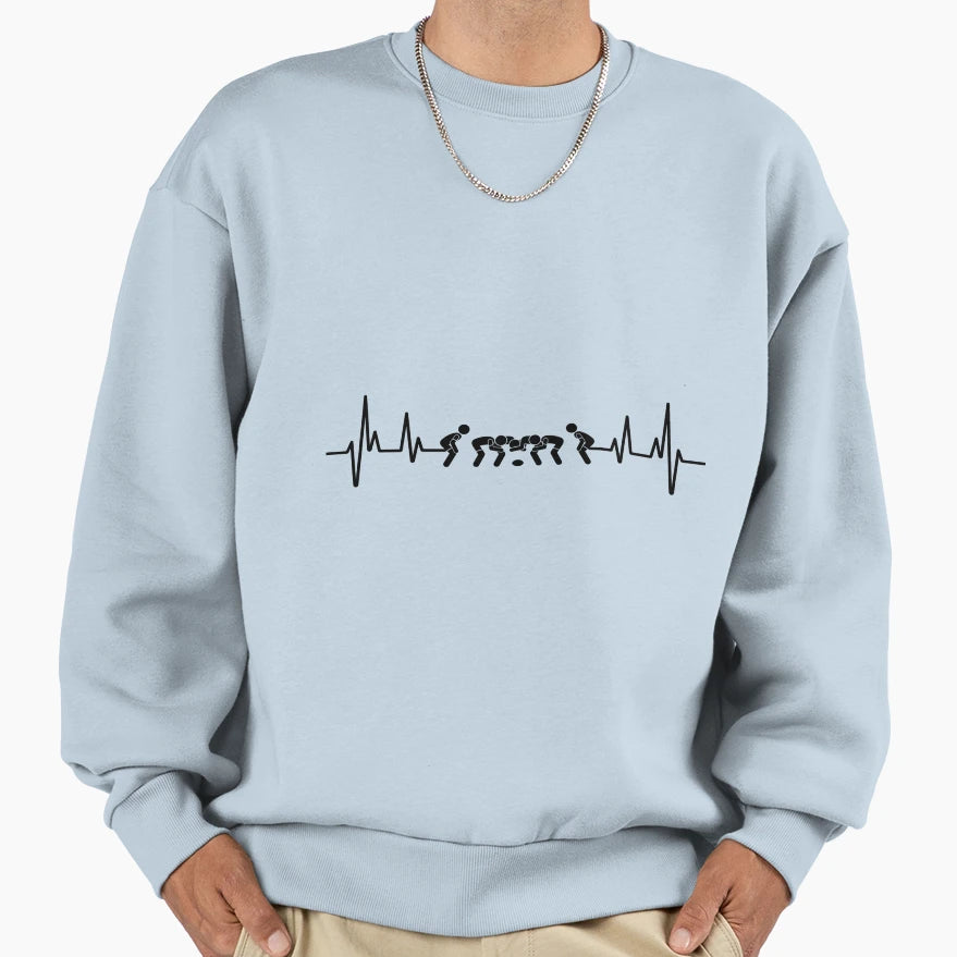 Rugby Player Rugby Heartbeat Rugby Sweatshirt - Novelty Apparel Unisex - T-Shirt, Sweatshirt, Hoodie
