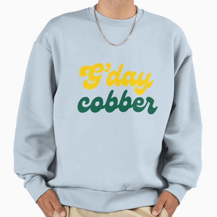 Gday Cobber Sweatshirt - Trendy Graphic for Adults - T-Shirt, Sweatshirt, Hoodie