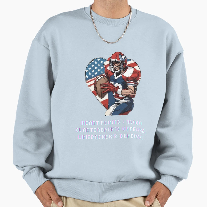 Valentines Day Football Video Game Sweatshirt - Graphic Print Men Women - T-Shirt, Sweatshirt, Hoodie