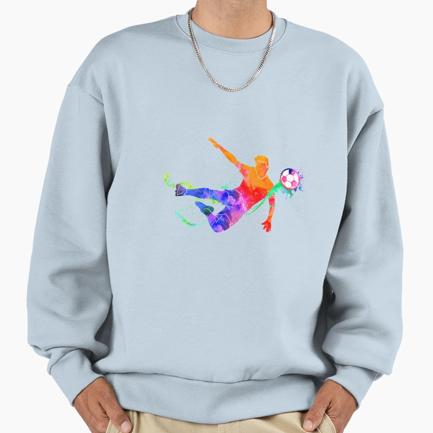 Football Football Player Painted Sweatshirt - Graphic Print Unisex - T-Shirt, Sweatshirt, Hoodie