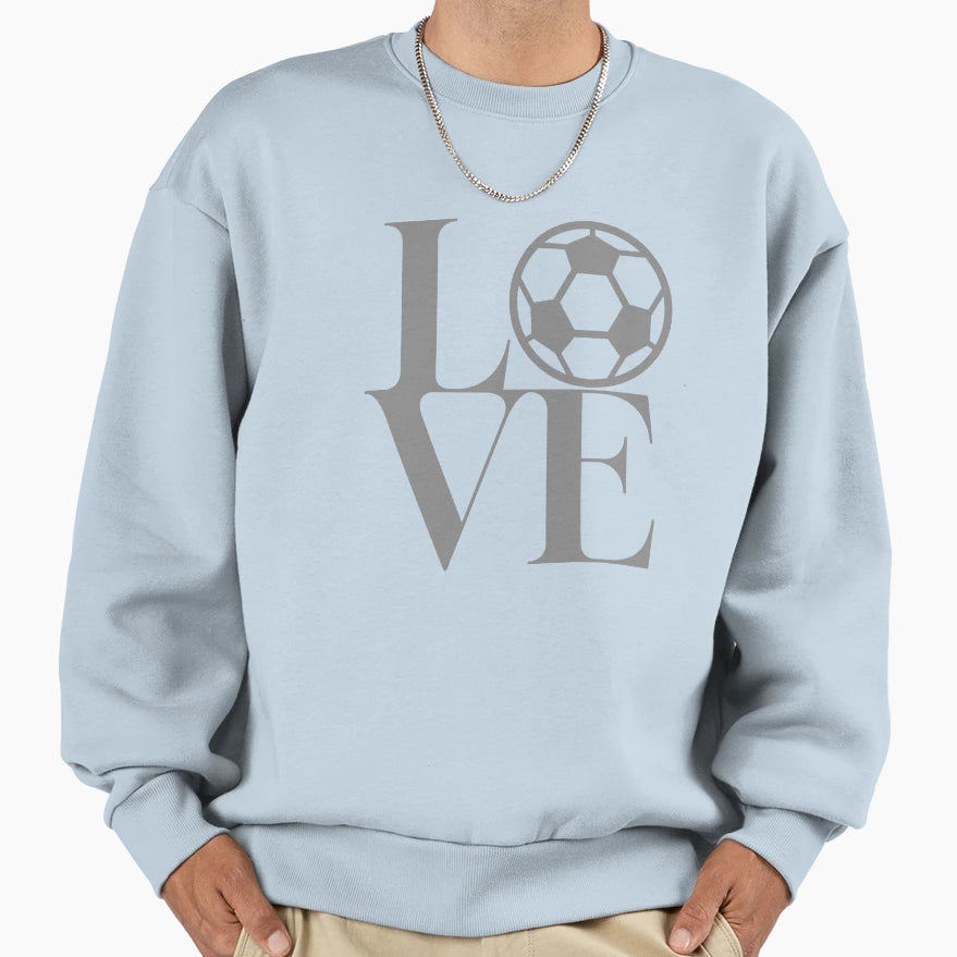 Love Football Grey 2 Sweatshirt - Custom Art Print Men Women - T-Shirt, Sweatshirt, Hoodie