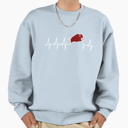 Bison Heartbeat Love Sweatshirt - Minimalist Print Men Women - T-Shirt, Sweatshirt, Hoodie