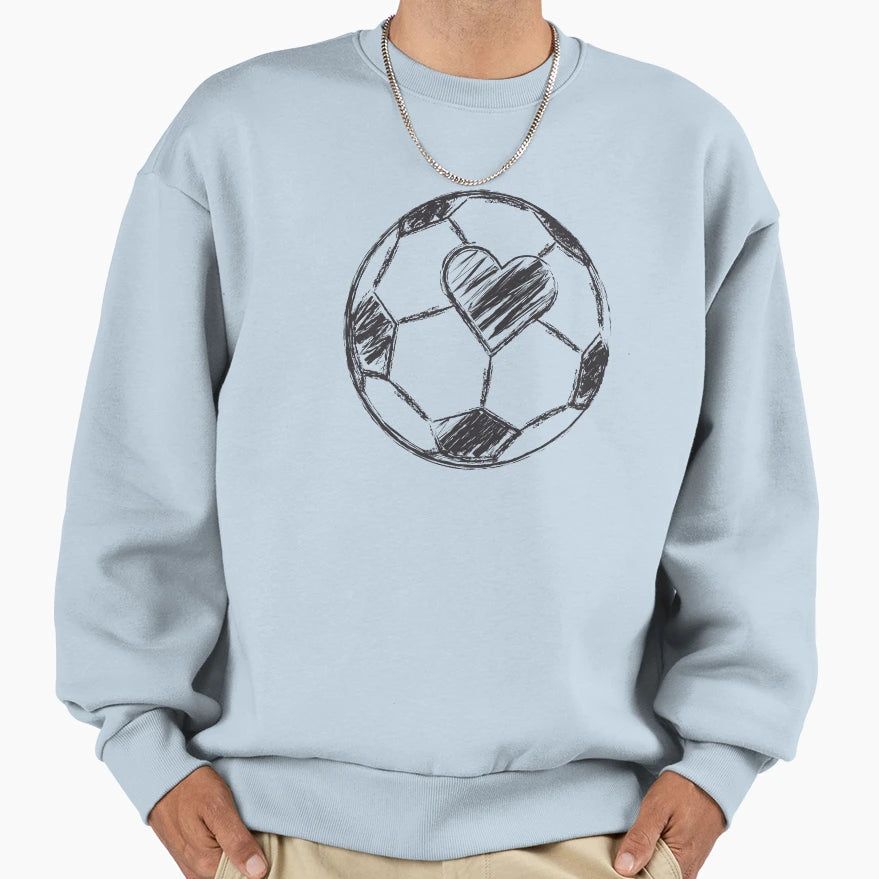 Love Soccer Ball Aka Football Heart Sweatshirt - Fun Novelty Design Unisex - T-Shirt, Sweatshirt, Hoodie