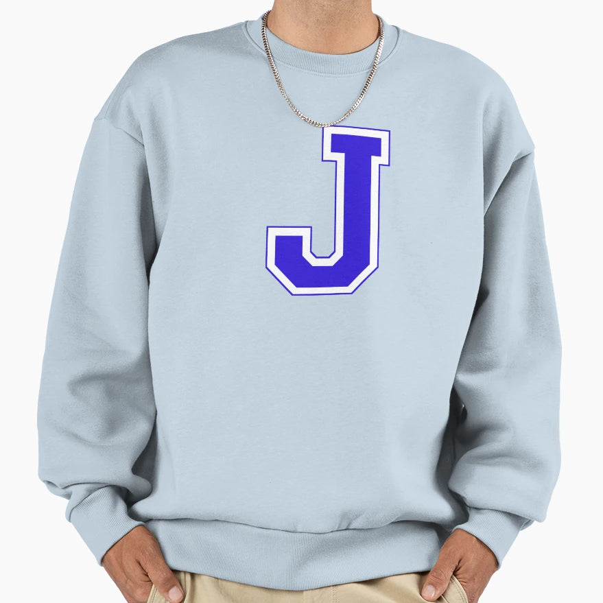 Varsity Letter J Sweatshirt - Graphic Print Unisex - T-Shirt, Sweatshirt, Hoodie