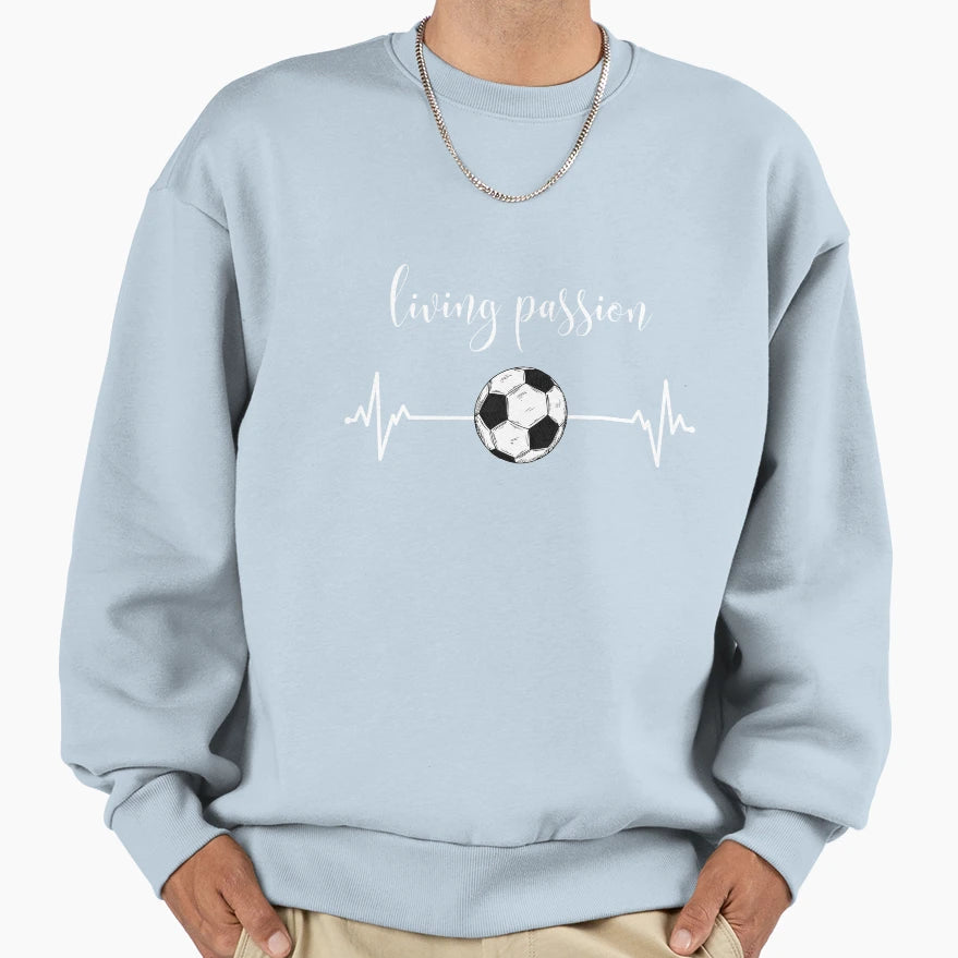 Living Passion Football Artwork Sweatshirt - Unique Graphic for Adults - T-Shirt, Sweatshirt, Hoodie