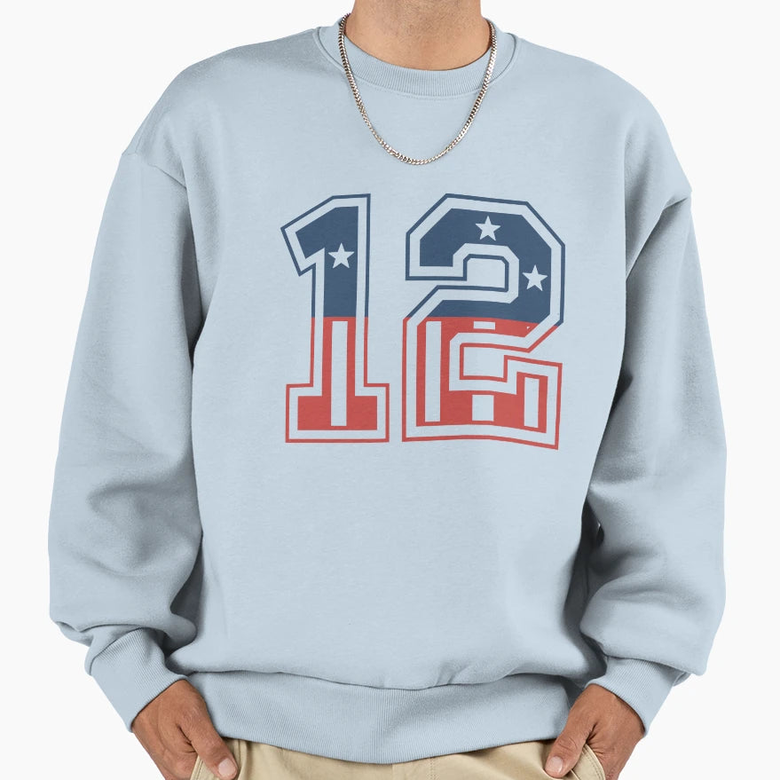 Number 12 Usa Sweatshirt - Minimalist Print for Adults - T-Shirt, Sweatshirt, Hoodie