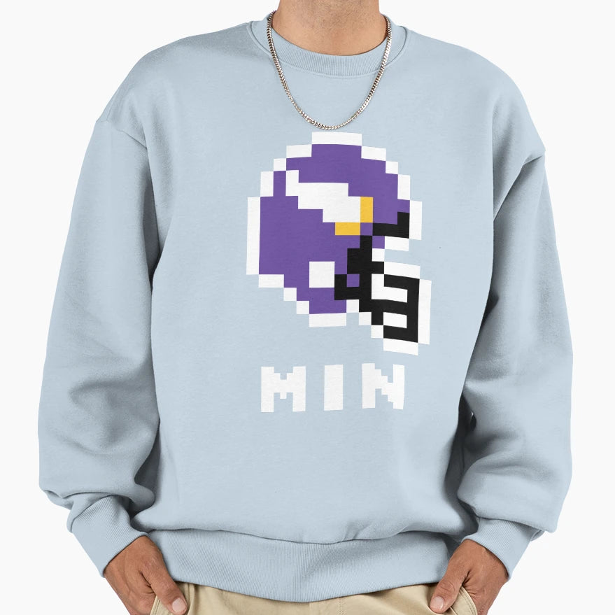 Minnesota Vikings Tecmo Super Bowl Sweatshirt - Minimalist Print Men Women - T-Shirt, Sweatshirt, Hoodie