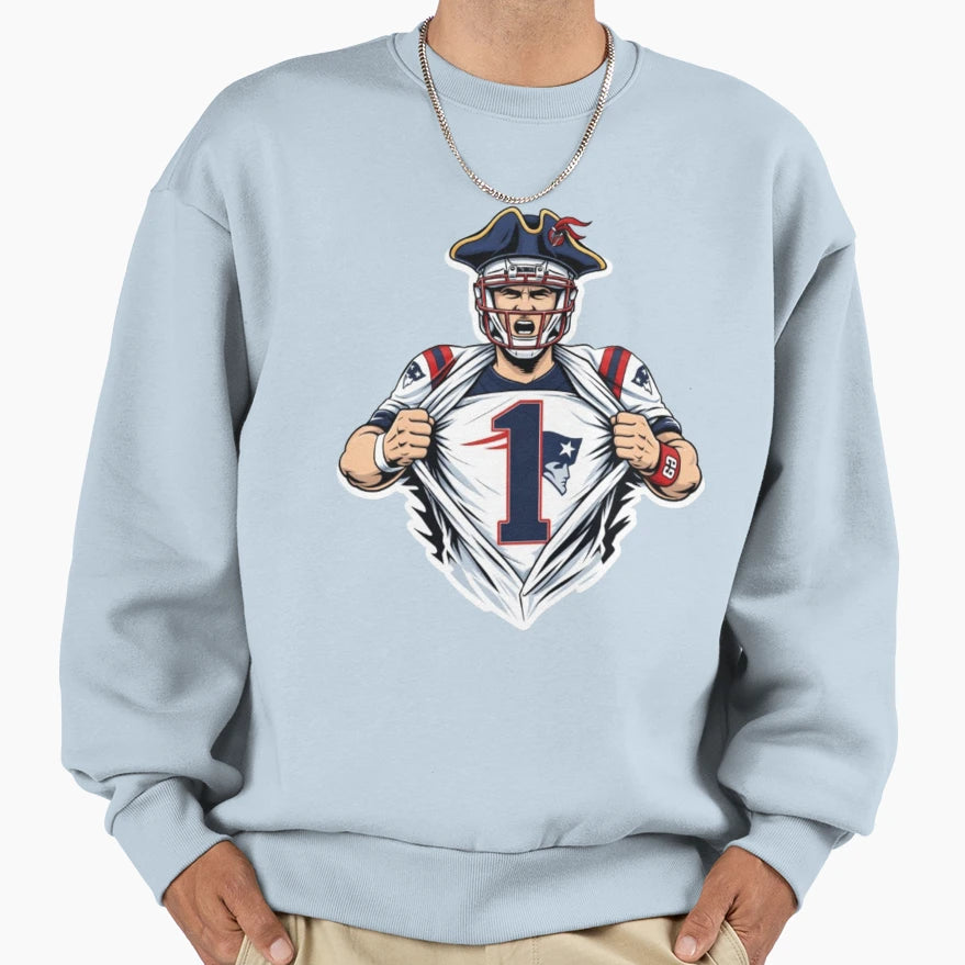 Patriots No 1 Power Reveal Sweatshirt - Streetwear Style Unisex - T-Shirt, Sweatshirt, Hoodie