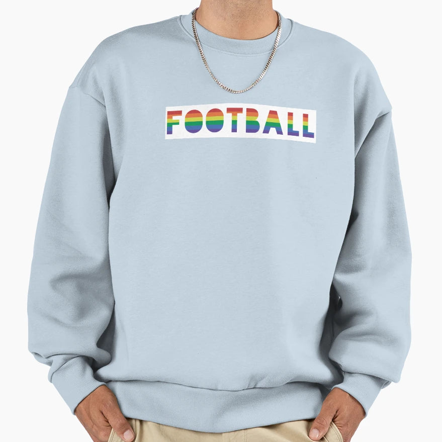 Football Gay Pride Rainbow Lgbtqia Sweatshirt - Custom Art Print Men Women - T-Shirt, Sweatshirt, Hoodie