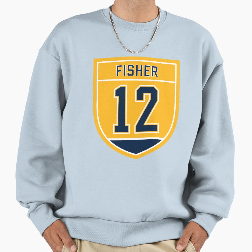 Fisher 12 Emblem Sweatshirt - Novelty Apparel Unisex - T-Shirt, Sweatshirt, Hoodie