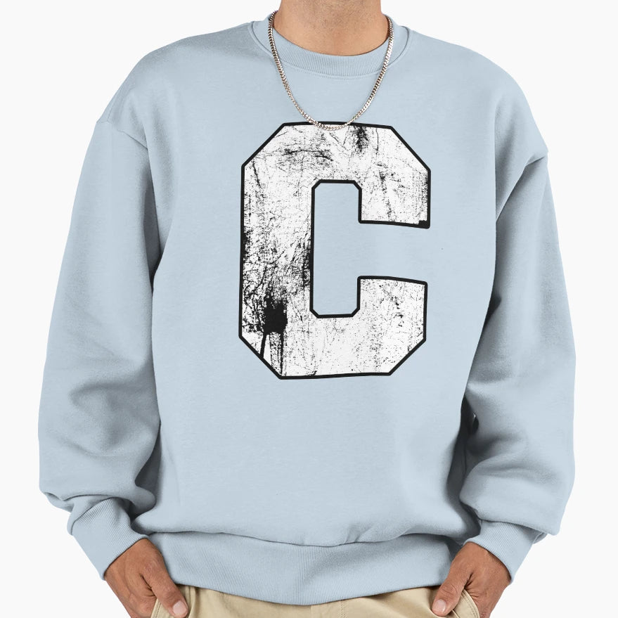 Letter C Initials Sweatshirt - Trendy Graphic Men Women - T-Shirt, Sweatshirt, Hoodie