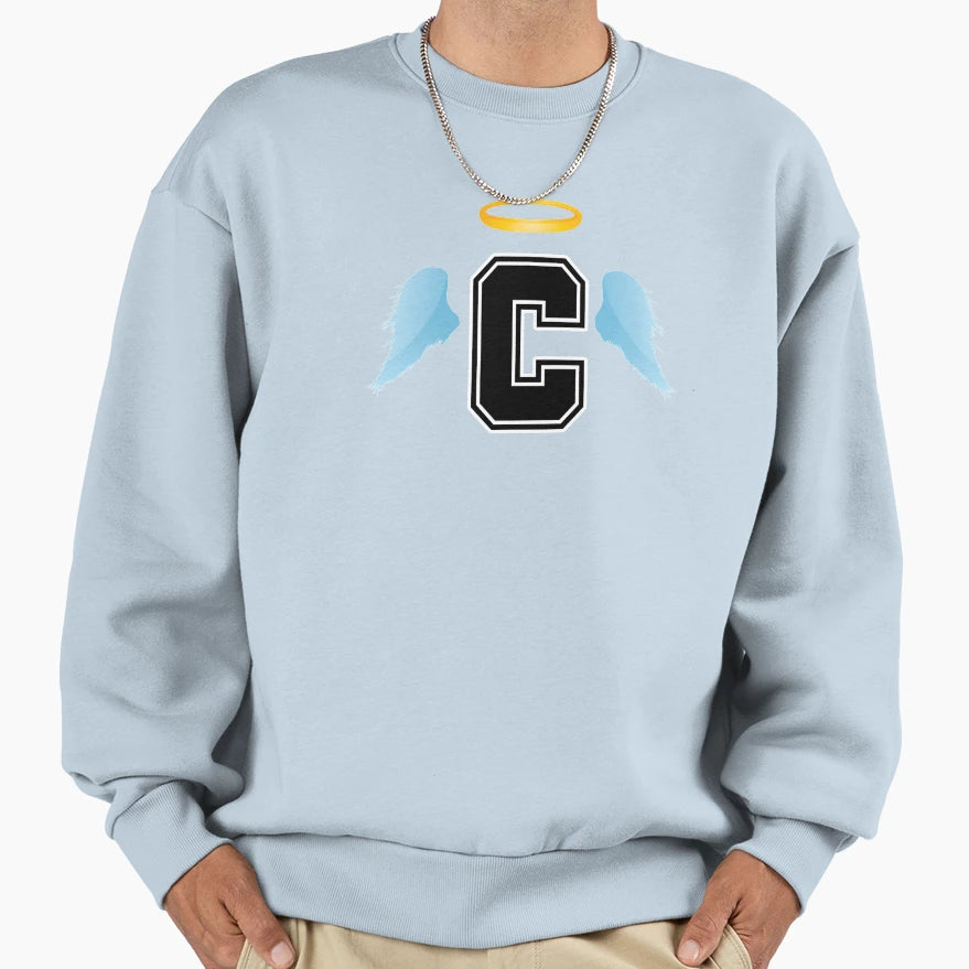 Letter C College Font Good Heaven Sweatshirt - Graphic Print Men Women - T-Shirt, Sweatshirt, Hoodie