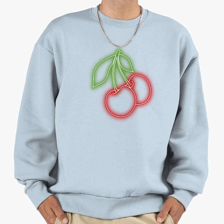 Heartbeat Neon Cherry Sweatshirt - Graphic Print for Adults - T-Shirt, Sweatshirt, Hoodie