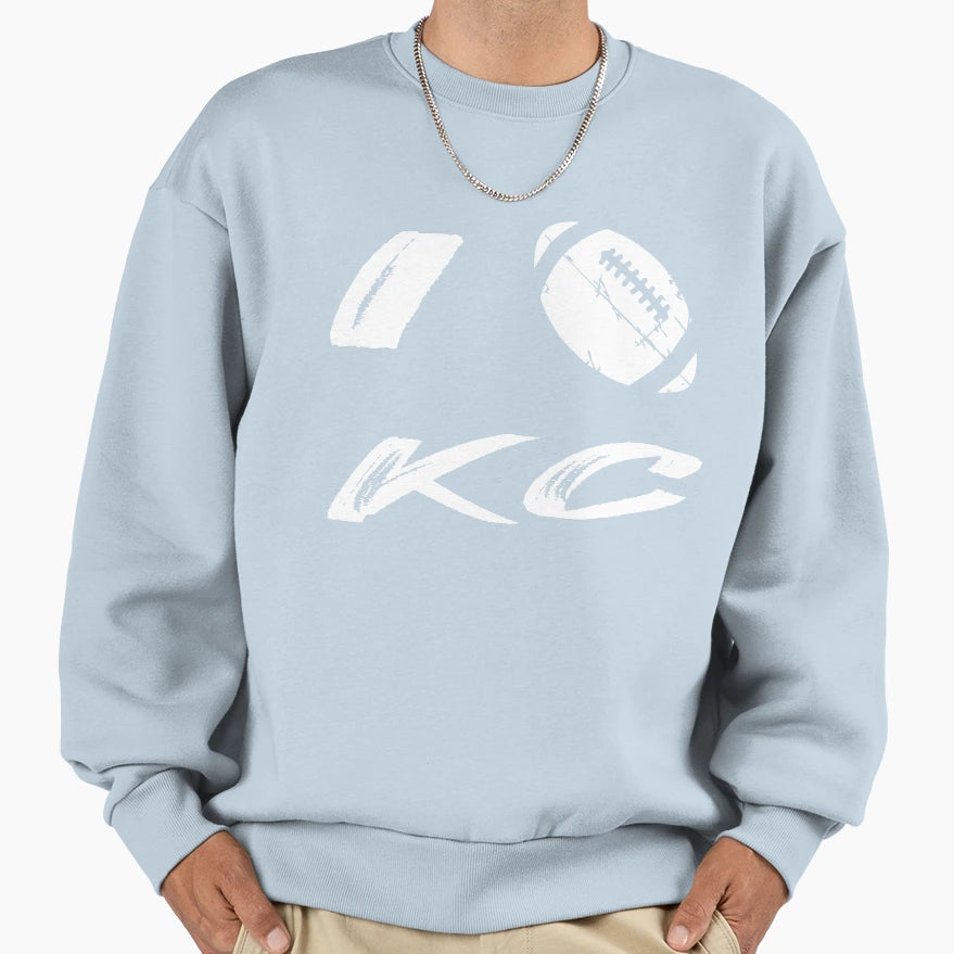Sunday Funday Gift I Love Kansas City T-Shirt - Graphic Print for Adults - T-Shirt, Sweatshirt, Hoodie