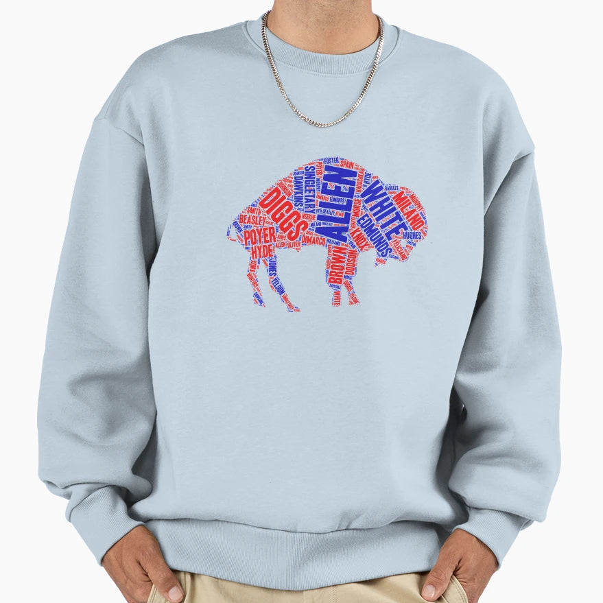 Buffalo Player Names Sweatshirt - Casual Everyday Wear Men Women - T-Shirt, Sweatshirt, Hoodie