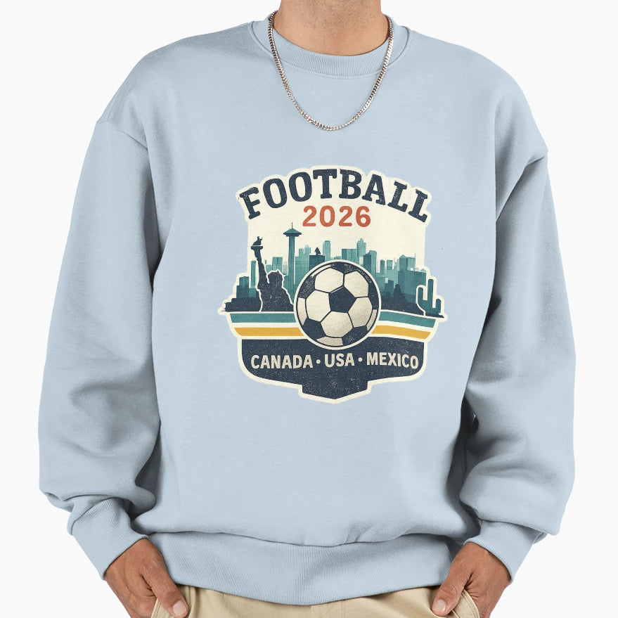 Football 2026 One World One Goal Sweatshirt - Fun Novelty Design for Adults - T-Shirt, Sweatshirt, Hoodie