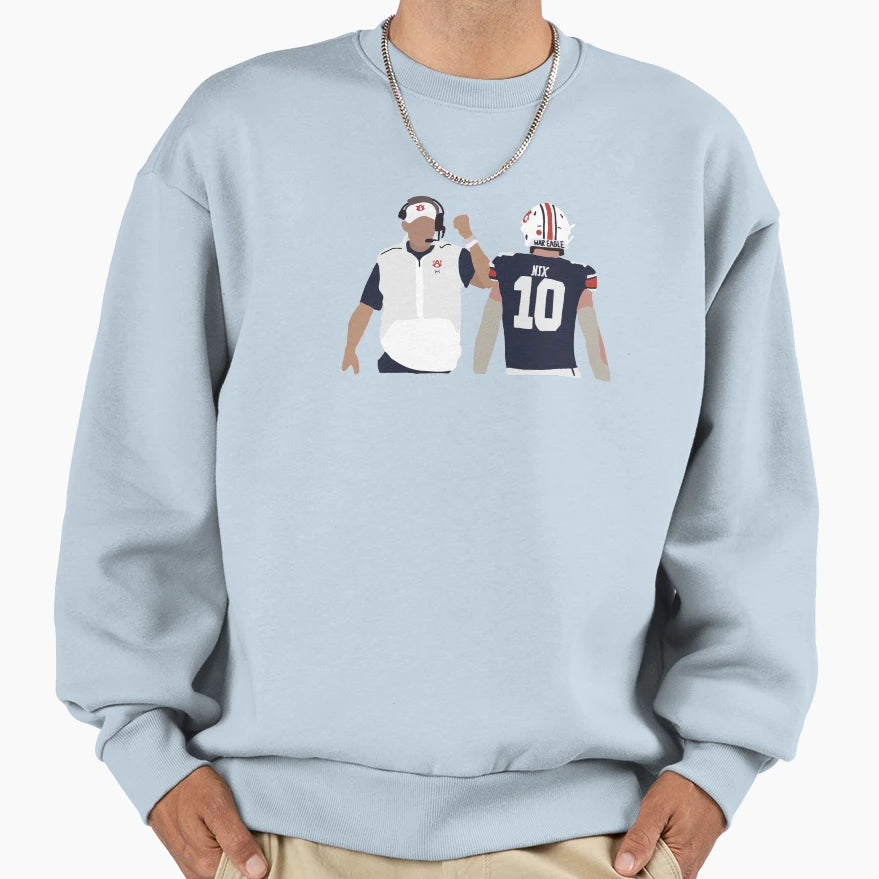 Bo Nix And Gus Malzaun Boom Sweatshirt - Custom Art Print for Adults - T-Shirt, Sweatshirt, Hoodie