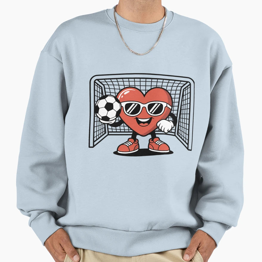 Heart Dab Valentines Day Soccer Player Sweatshirt - Unique Graphic Unisex - T-Shirt, Sweatshirt, Hoodie