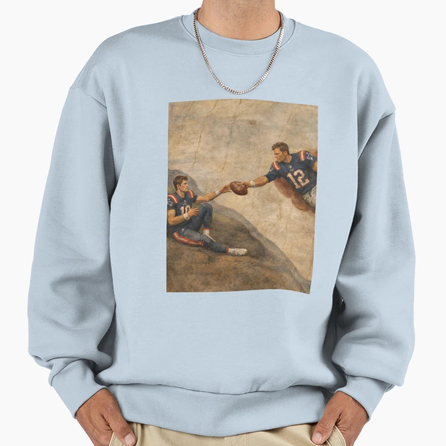 Funny New England Qb Brady And Maye Sweatshirt - Custom Art Print Unisex - T-Shirt, Sweatshirt, Hoodie