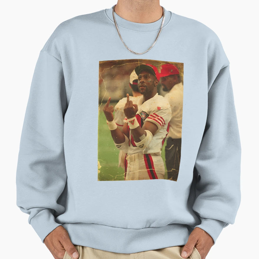 Memem Middle Finger Jerry Rice Sweatshirt - Streetwear Style for Adults - T-Shirt, Sweatshirt, Hoodie