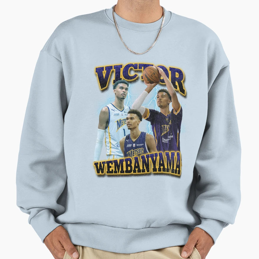 Victor Wembanyama Bootleg 90S T-Shirt - Minimalist Print for Adults - T-Shirt, Sweatshirt, Hoodie