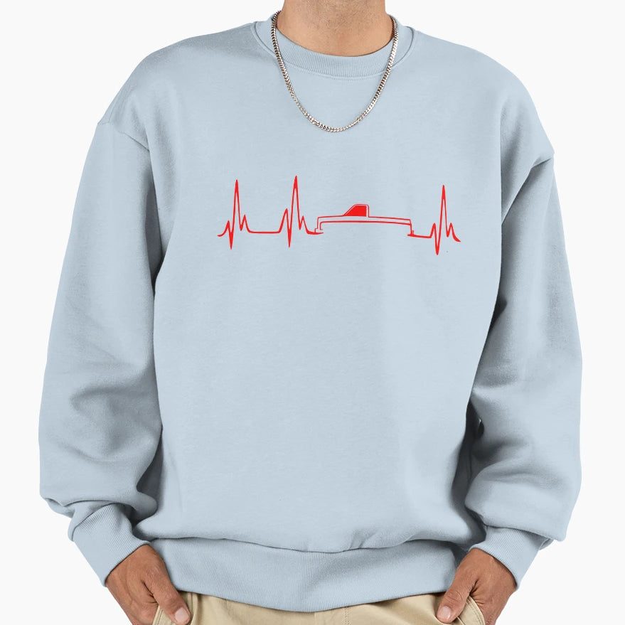 C10 Chevy Heartbeat America Sweatshirt - Custom Art Print Unisex - T-Shirt, Sweatshirt, Hoodie