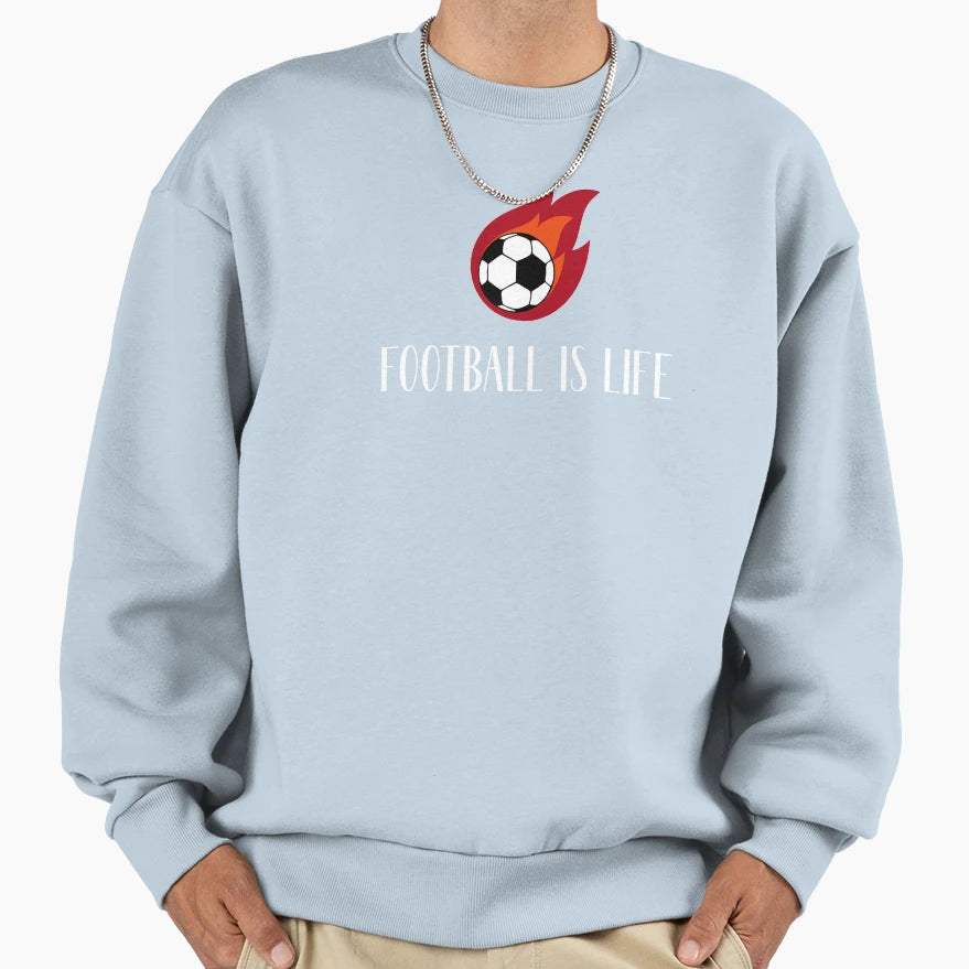 Football Is Life Sweatshirt - Minimalist Print for Adults - T-Shirt, Sweatshirt, Hoodie