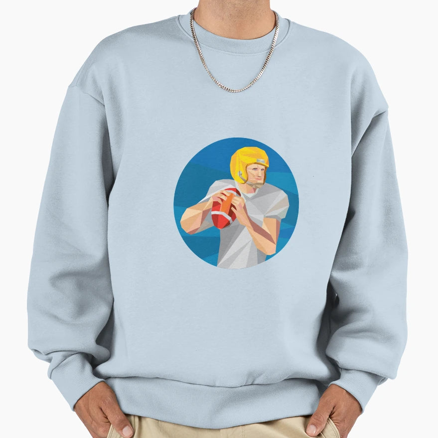 American Football Quarterback Qb Low Sweatshirt - Streetwear Style Unisex - T-Shirt, Sweatshirt, Hoodie