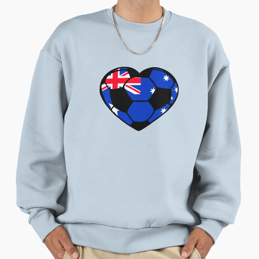Football Love Australia Soccer Fun Sweatshirt - Aesthetic Graphic Unisex - T-Shirt, Sweatshirt, Hoodie