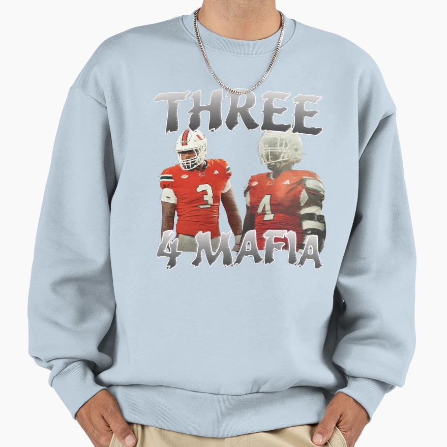 Three 4 Mafia Sweatshirt - Aesthetic Graphic Unisex - T-Shirt, Sweatshirt, Hoodie