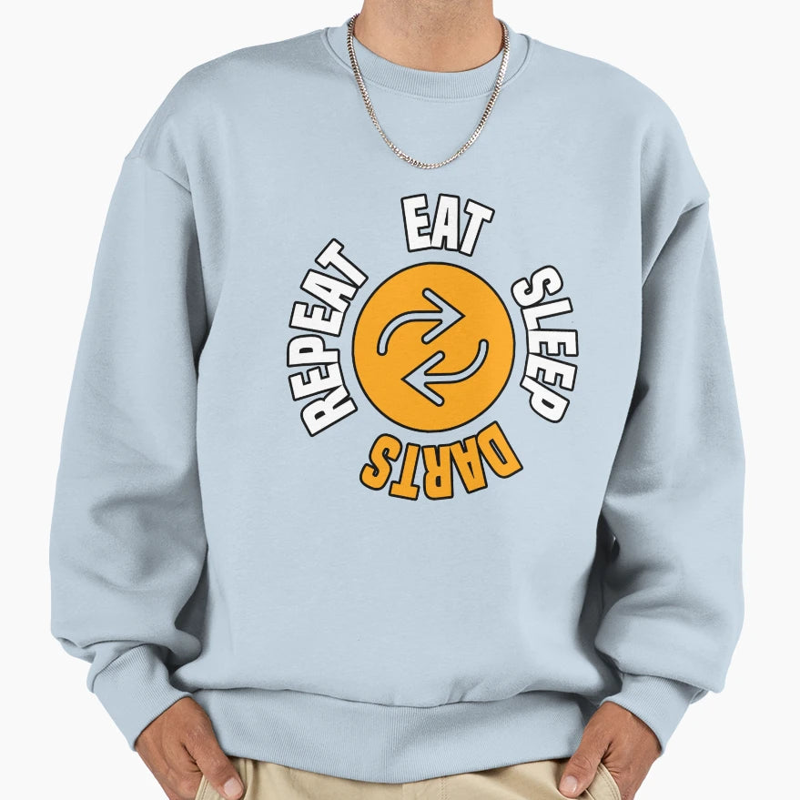 Eat Sleep Darts Repeat Funny Sport Sweatshirt - Custom Art Print Men Women - T-Shirt, Sweatshirt, Hoodie