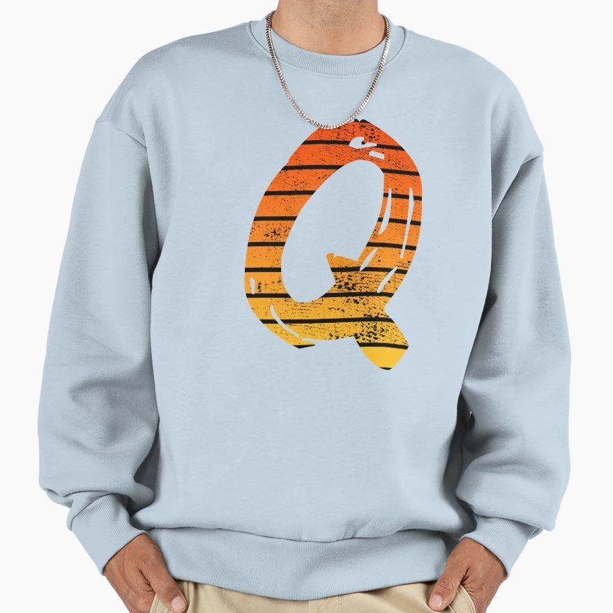 Letter Q Initials Sweatshirt - Streetwear Style Men Women - T-Shirt, Sweatshirt, Hoodie