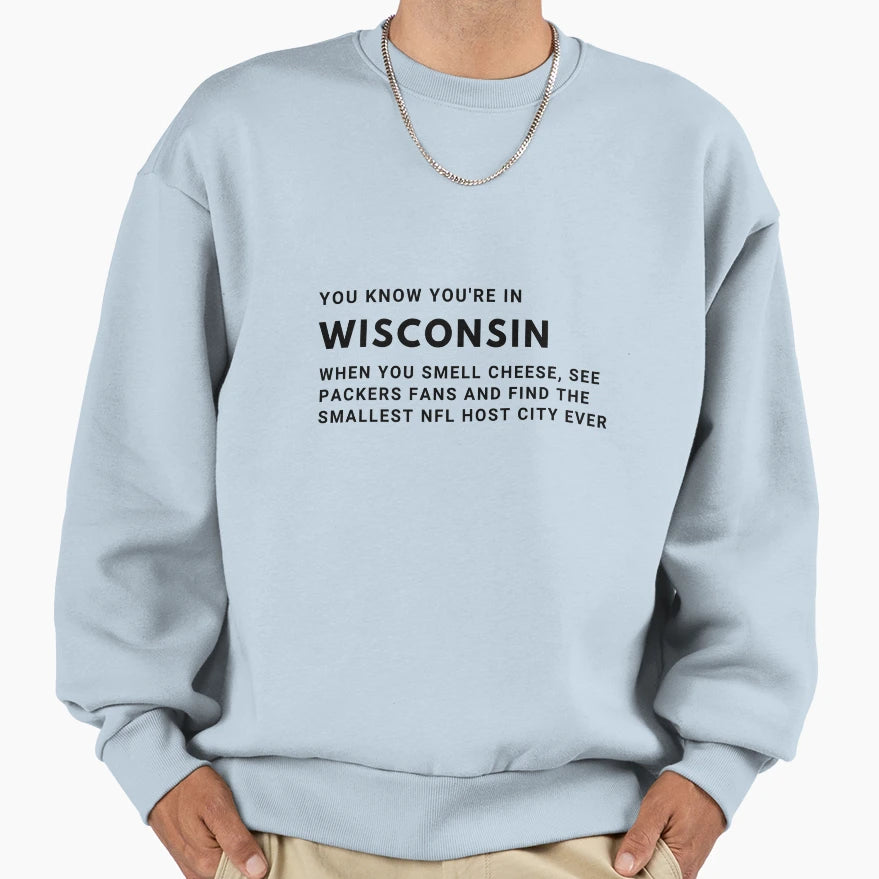 Wisconsin Sweatshirt - Trendy Graphic for Adults - T-Shirt, Sweatshirt, Hoodie