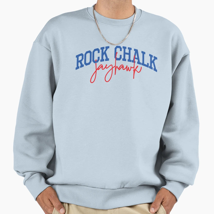 Rock Chalk Jayhawk Sweatshirt - Graphic Print for Adults - T-Shirt, Sweatshirt, Hoodie