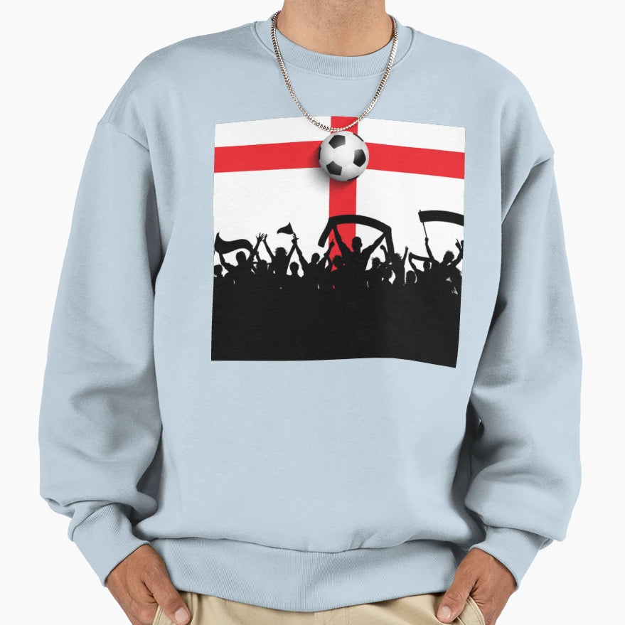 England Football Silhouette Fans Sweatshirt - Aesthetic Graphic Men Women - T-Shirt, Sweatshirt, Hoodie