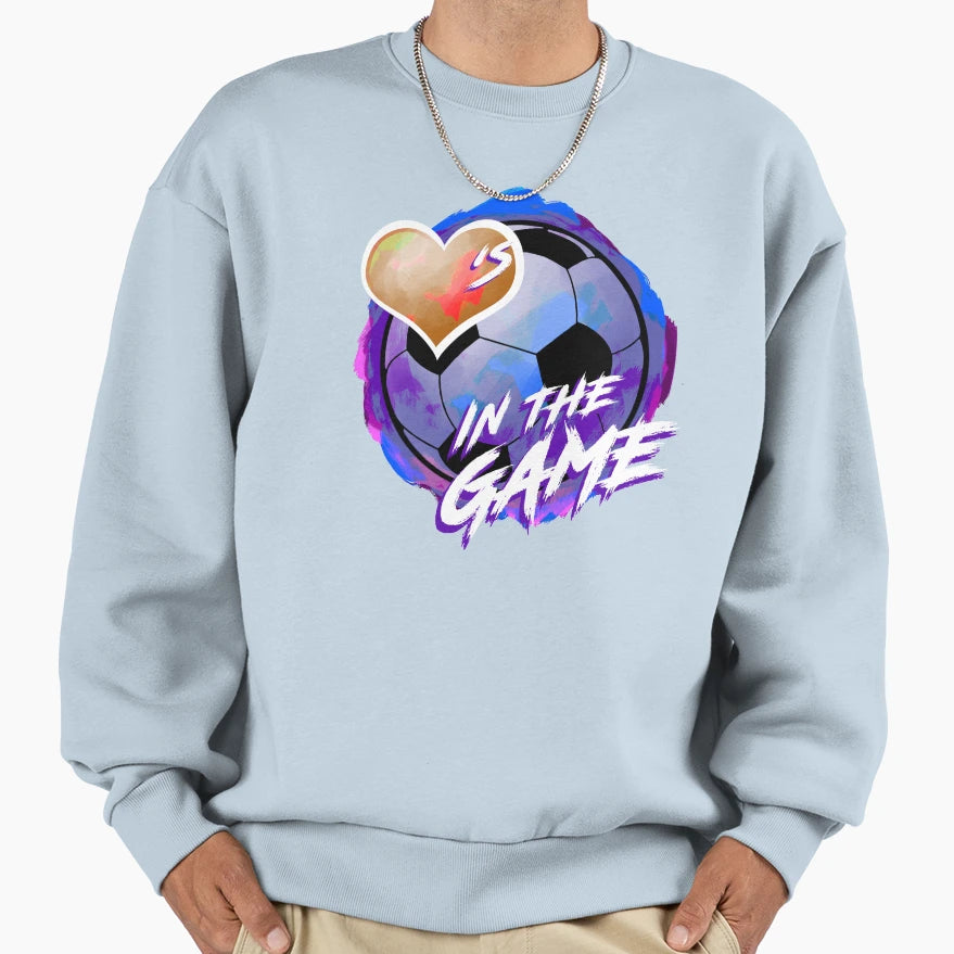 Soccer Hearts Game Dirty Blue Sweatshirt - Aesthetic Graphic for Adults - T-Shirt, Sweatshirt, Hoodie