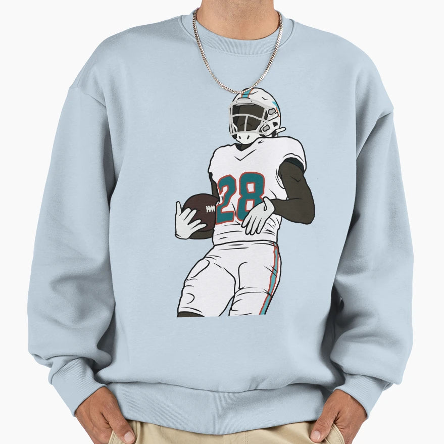 Devon Achane Celebration Sweatshirt - Custom Art Print for Adults - T-Shirt, Sweatshirt, Hoodie