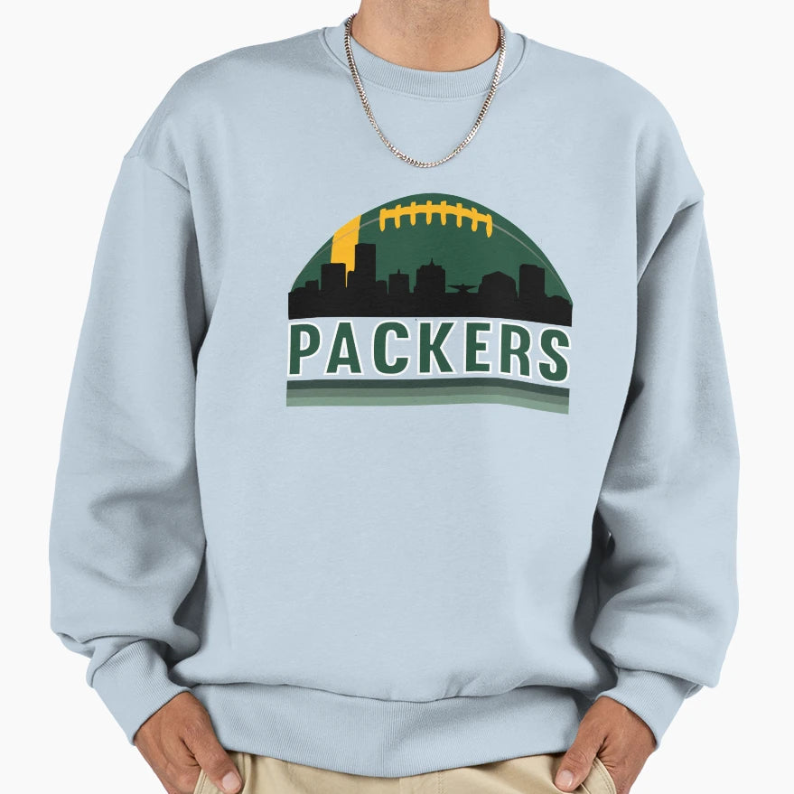Packers Football Skyline Sweatshirt - Aesthetic Graphic Unisex - T-Shirt, Sweatshirt, Hoodie