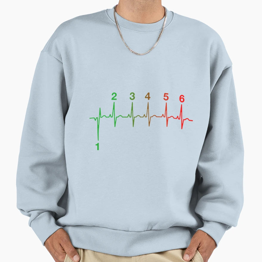 Motorcycle Heartbeat Gear Shift Sweatshirt - Graphic Print Unisex - T-Shirt, Sweatshirt, Hoodie