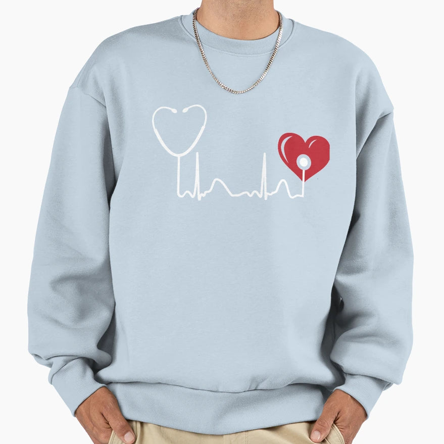 Nurse Heartbeat Sweatshirt - Fun Novelty Design Unisex - T-Shirt, Sweatshirt, Hoodie