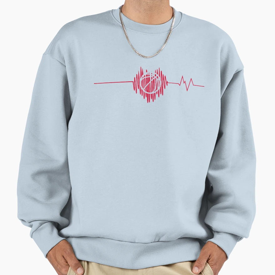 Basketball Heartbeat Dribble Shoot Sweatshirt - Unique Graphic Unisex - T-Shirt, Sweatshirt, Hoodie