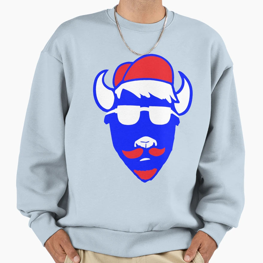 Hipster Buffalo Sweatshirt - Trendy Graphic Men Women - T-Shirt, Sweatshirt, Hoodie