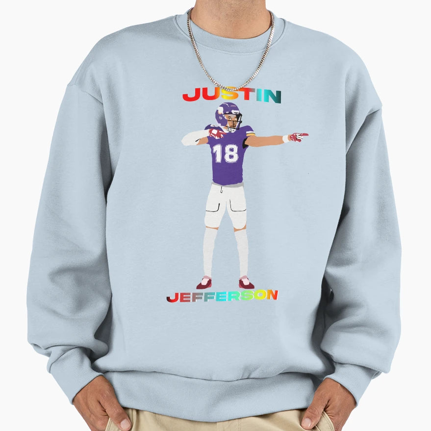 Justin Illustration Sweatshirt - Graphic Print for Adults - T-Shirt, Sweatshirt, Hoodie